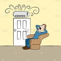 无管道式空调卡通