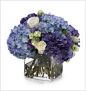 blue flower arrangements centerpieces | theme , choose blue hydrangeas and white roses for the centerpiece ...: 