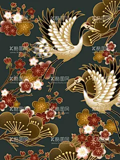 中国风国潮背景  - 源文件下载【酷图网】山水画,插画,风景,仙鹤,白鹤,花鸟,传统元素,传统素材,山峰,桃花树,国峰崛起,国风插图,壁画,挂画,绘画,风景画,板绘国画,水墨,水墨山水,水墨画,装饰画,抽象,意境,创意,祥云,云雾,综艺,国潮,国风元素,电子水墨画