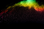 Color Powder explosion on black background. : Color powder explosion on black background. Color dust splash.