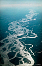 Aerial photograph of the Yukon river in Alaska - 1.980 miles. Flows into Bering Sea.