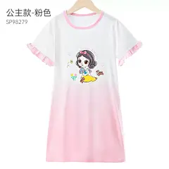迪士尼爱莎公主女童睡裙夏款冰丝莫代尔儿童睡衣2023新款夏季薄款-tmall.com天猫