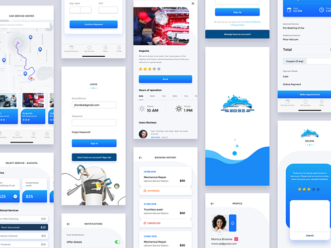 App For Car Wash界面设计...