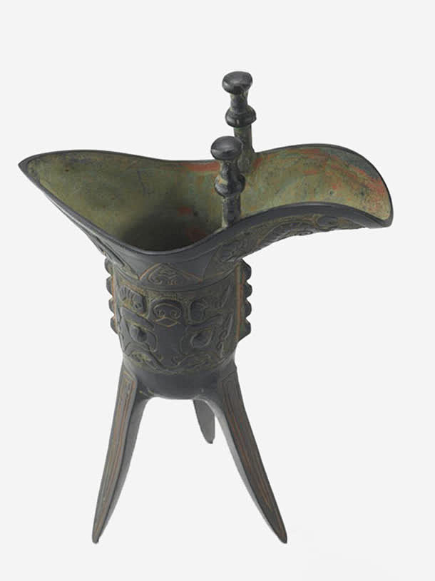 古代酒具_新图网 https://ixintu.com 铁质 三角支架 酒具 花纹