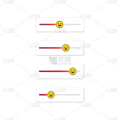 社交网络的滑块表情。笑的脸,表情符号。故事屏幕用户界面按钮社交媒体设计。矢量在孤立的白色背景。每股收
