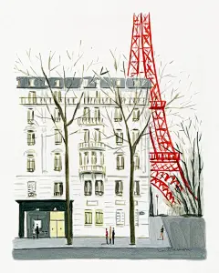 法国艺术家Dominique Corbasson简约风格的城市风景画