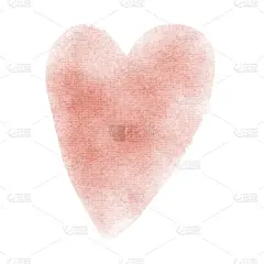 简单的水彩孤立图标上的白色背景。可爱的红心装饰或设计。