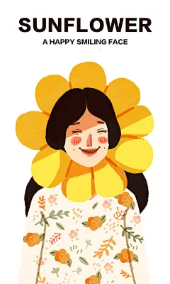 sunflower-people : Happy sunflower   Character design
