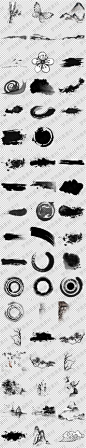中国风水墨画文人画笔触笔画png格式透明底免抠元素图片设计素材-淘宝网