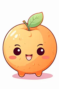 AI数字艺术拟人卡通桃子水果插画