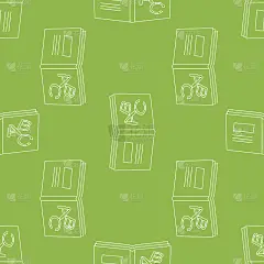 用现代无缝图案勾勒装饰书籍。