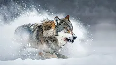 犬科狼森林野生户外凶猛动物