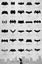 【创意海报欣赏】设计师 Cathryn Laver 从历年《蝙蝠侠》的漫画或者海报中，整理出来出现在高谭市上的蝙蝠侠的标志，再集合起来制作成海报。这张海报上排列了从1940到2012年的72 年间、黑暗骑士的30 个logo，从这些或流畅或尖锐的线条中，重温这个英雄故事吧。