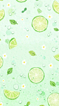壁纸，柠檬系列，柠檬，水果，夏天，清凉，简约，小清新，文艺，可爱，绿色，凉爽，薄荷绿
