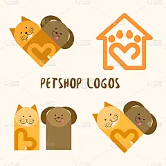品牌名称,四只动物,商务,背景分离,狗,动物,尾巴,宠物商店,小狗,绘画插图