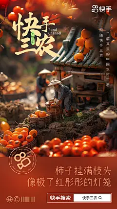 快手三农创意海报 3D 微距