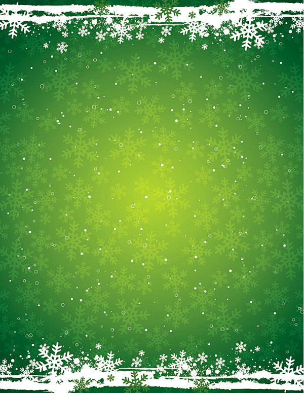 圣诞主题绿色雪花背景矢量素材