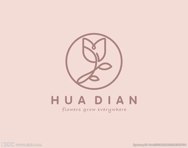 花店logo 标志设计-花瓣网
