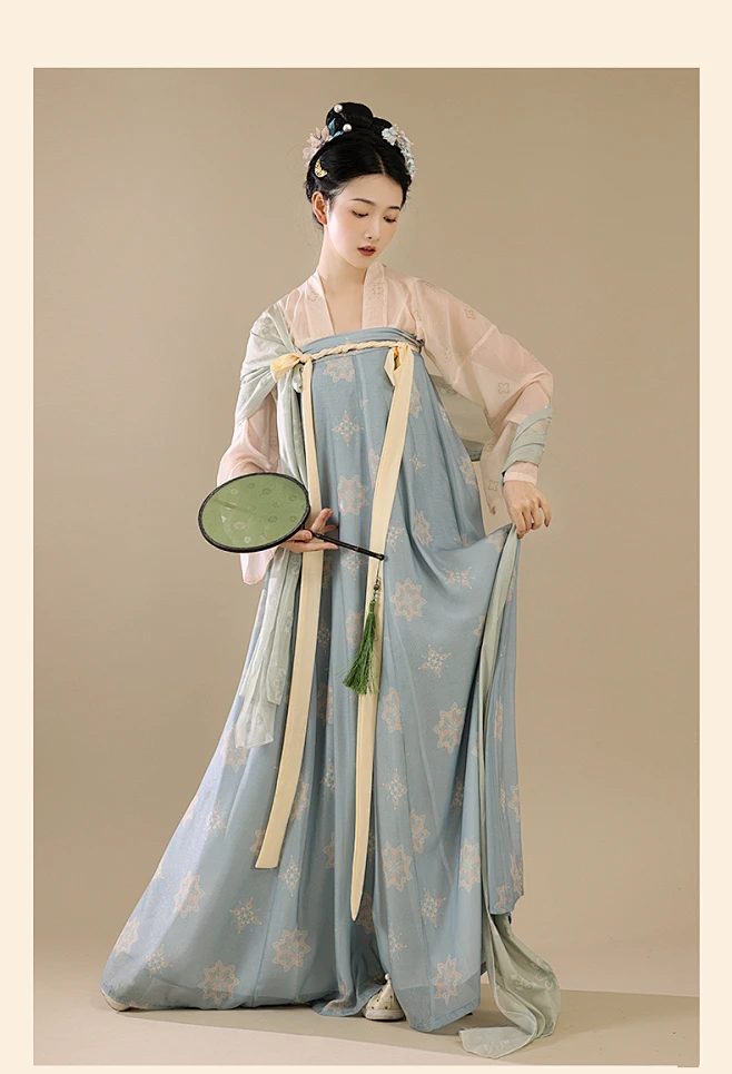 桔屿原创汉服女【长安花】唐制齐胸衫裙仙气复原印花款非古装春夏-tmall.com天猫-花瓣网