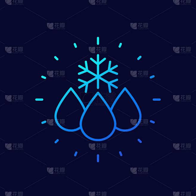 用雪花滴，冻水线矢量图标图片_其他图片图片素材-花瓣网