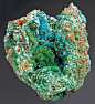 Rosasite on Malachite from Mexico
by Exceptional Minerals