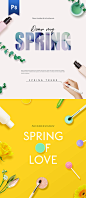 [美工云]Korean-spring韩式春季化妆品彩妆海报模板_PSD下载：