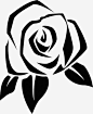 简约黑色玫瑰手绘图标高清素材 植物 玫瑰花 简约 线描花矢量图 线条手绘 花卉 黑色手绘 免抠png 设计图片 免费下载