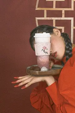 喜茶中国风海报：素羽知秋，各存风韵-梅花网