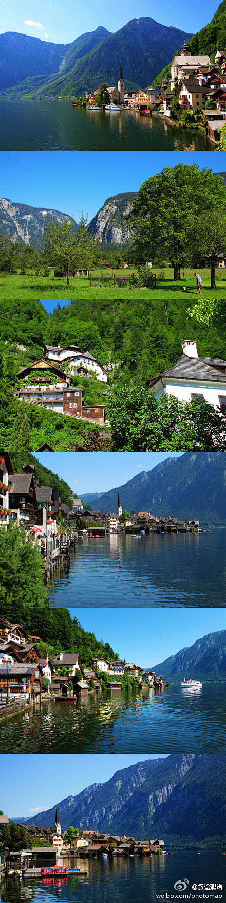 奥地利：哈尔施塔特湖畔的仙境小镇。