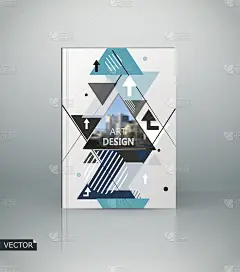 抽象的广告主题。白色小册子封面设计。