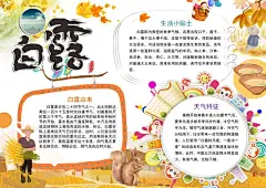 白露节气手抄报小报
