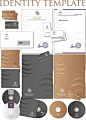 波浪圆LOGO银灰与金VI设计模板eps矢量素材|vi设计模板|光碟|光碟套|光盘|会员卡|金色|卡片|名片|矢量素材|信封|信纸|银灰色|印章|英文