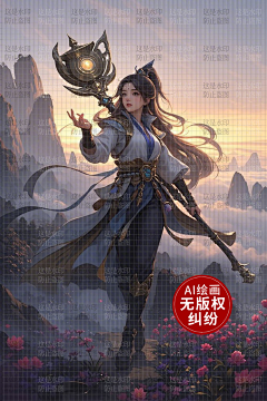 AI版权图库采集到【原创】古风女 仙侠