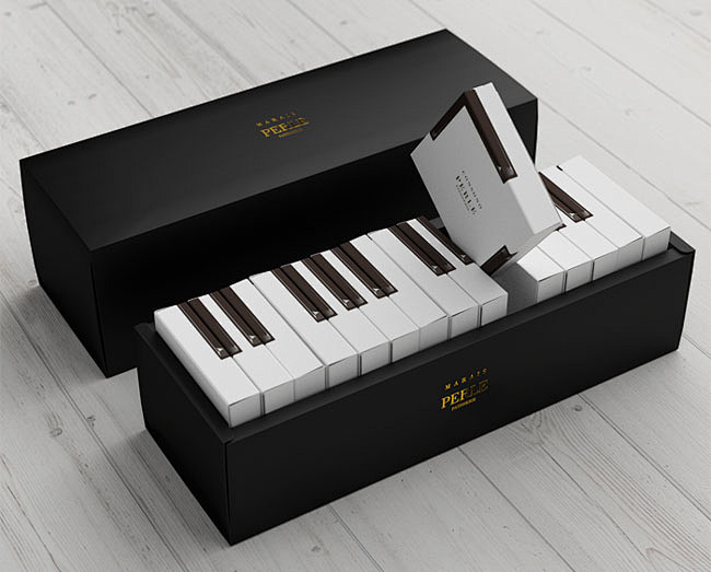 PERLE蛋糕的钢琴创意包装设计