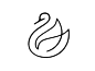 Swan / Sketch line swan bird symbol mark logo