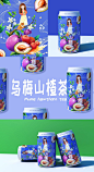 五款水果茶饮料一系列包装设计