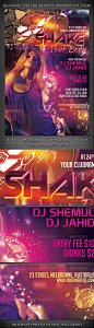 Shake Your Body Party Flyer - Clubs & Parties Events #采集大赛#