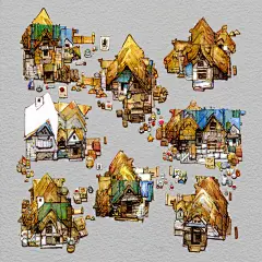 RPG Building Kit - Watercolor to Digital + Process GIFs