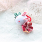 日本式和风绉布兔子和服浴衣配饰发饰发夹簪子发插梳cos红绳森系
