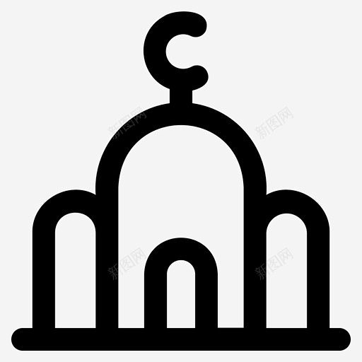 清真寺建筑地标 标志 UI图标 设计图片...