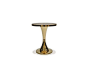 Tulip Brass Side Table with Agate stone top by Scala Luxury  #scalaluxury #brasssidetables #agatestone