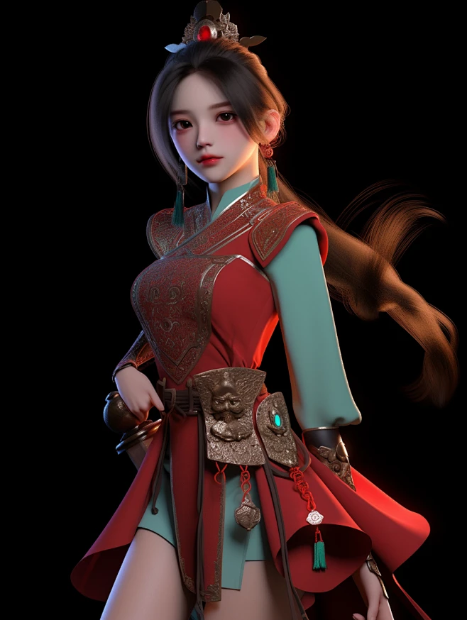 AI古风人物插画素材 武侠游戏女孩角色造型设定 服装绘画设计参考-淘宝网-花瓣网