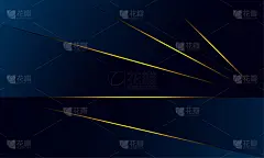 抽象线条图案豪华金色与黑色背景。