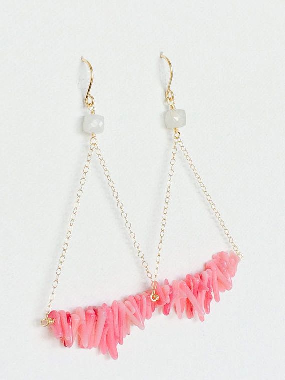 Coral chandelier ear...