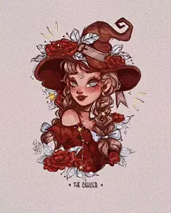 【插画分享】.03 画师： 百变女巫 十二生肖系列 画作分享来自澳大利亚插画师Roytheart #插画分享 #插画系列 #奇幻 #欧美风 #复古风 #花舞 #女生头像 #分享喜欢 #女巫 #头像 #十二生肖 图源网络