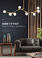 北欧吊灯餐厅2019新款个性现代简约吧台多头玻璃圆球分子创意灯具-tmall.com天猫