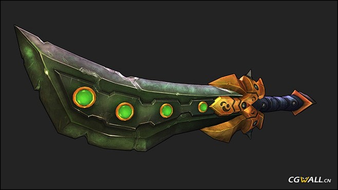 翡翠旋风大刀武器游戏原画