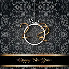 2022年新年快乐背景为您的季节邀请，节日海报，贺卡。