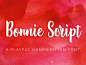 Introducing Bonnie Script, a new handwritten font with bold and playful character. It supports most European languages and has a variety of ligatures to maintain a handwritten look and feel. Available on Creative Market: https://crmrkt.com/az3R89
