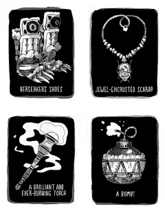 Treasure Chest Interiors :    Trail Rations:   SOLD     Wineskin:  SOLD     Gold coins: SOLD          Potion of Clarity:  SOLD     Crab Claw:  SOLD       Copper Sword:...